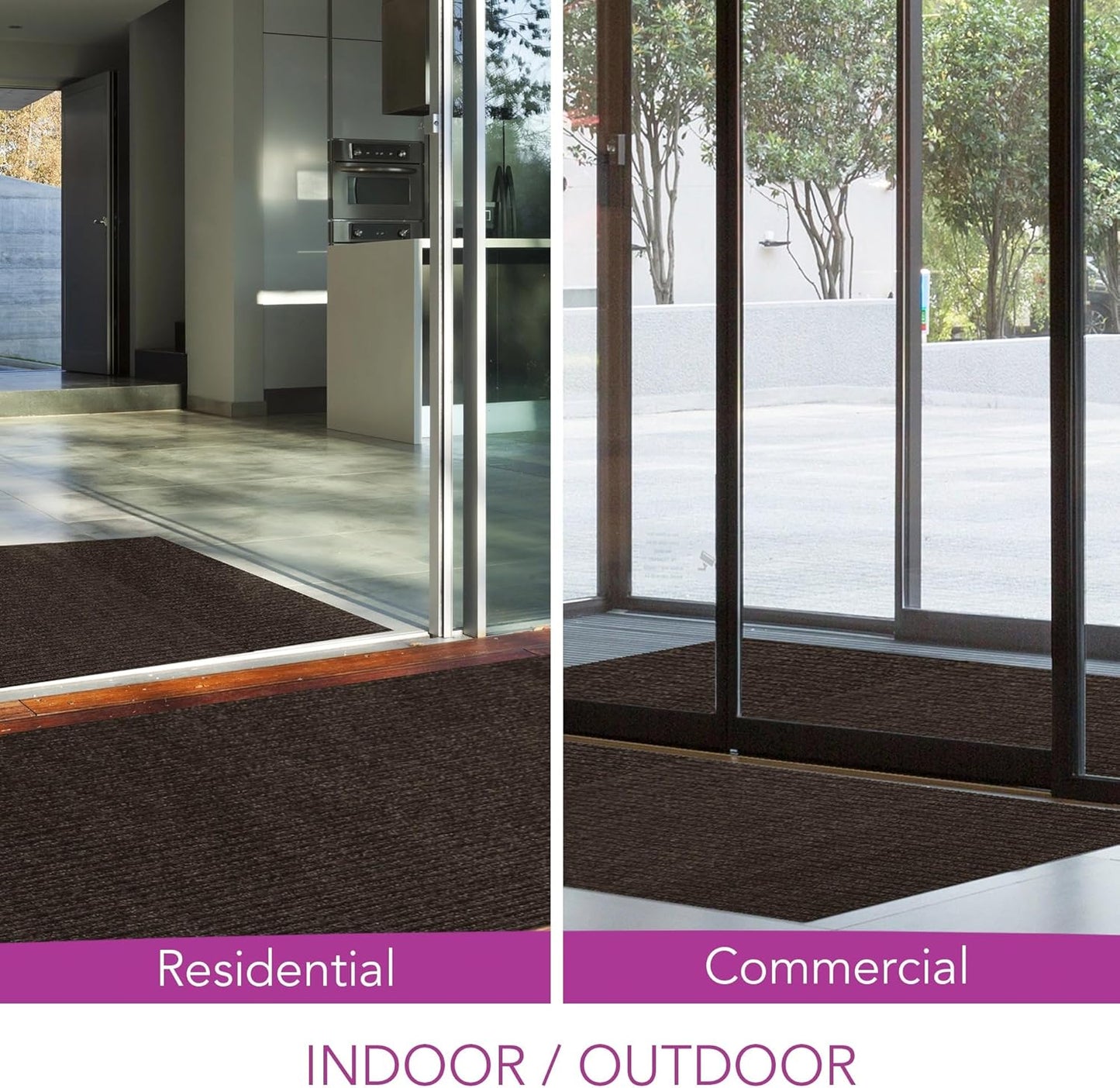 iCustomRug Spartan Weather Warrior Duty Indoor/Outdoor Utility Ribbed in 3ft,4ft,6ft Widths 70 Custom Sizes with Natural Non-Slip Rubber Backing 4'X56' in Brown