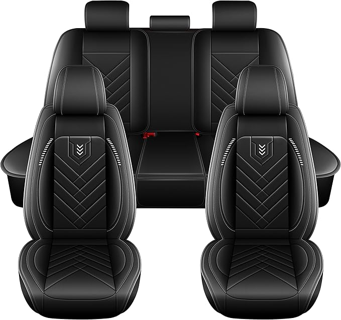 AOMSAZTO Car Seat Cover for Chevrolet Chevy Trax 2024 2025 2026 Full Set, Leather Car Seat Protector Waterproof, Non Slip Car Seat Cushion, Interior Seat Covers Automotive Accessories - Black