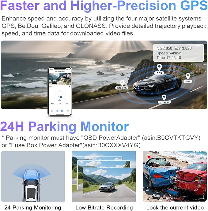 4K Front & 2K Rear 2 Channel HDR Dash Cam, Dual STARVIS 2 IMX678 IMX675, Custom Fit for Subaru Crosstrek 2018-2023 (Model A),Base Limited Premium Sport etc, 5GHz WiFi, GPS, 128GB Card