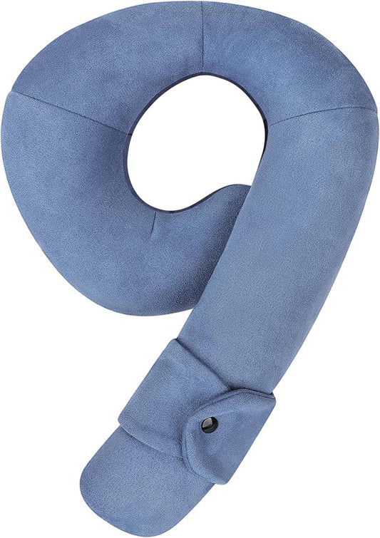 Kids Travel Neck Pillow, Toddler Travel Pillow for Car & Airplane and Head & Chin Support, Comfortably Travel Neck Pillow for Road Trip Sleeping, Gifts for Toddler/Child/Kids (Light Blue & Dark Blue)