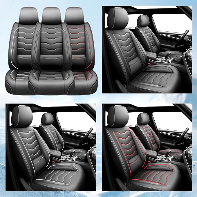 Fit Tucson Car Seat Covers Premium Leather for Hyundai Tucson 2010-2025 2026. Waterproof， Breathable, Scratch-Resistant & All-Weather Seat Cushion Protector (Front Seat, Black)