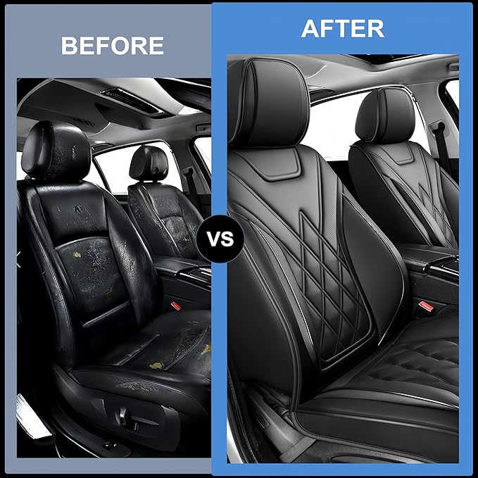 Fit TSX Car Seat Covers for Acura TSX 2003-2014 - Premium Leather, Waterproof, All-Weather, Airbag Compatible, Anti-Slip, Breathable, Easy Install, Seat Protectors, Full Set, Redline