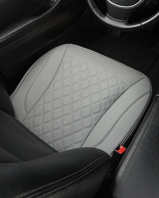 West Llama PU Leather Car Seat Cover Fit Winter,Breathable Bottom Seat Covers for Cars for Heated Seats,Universal Fits 90% Cars,SUVs,Sedans,21.26 × 20.86 Inch(1Piece-Gray)