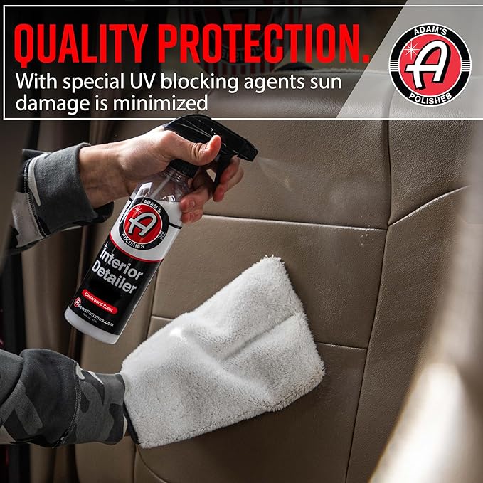 Adam's Polishes Interior Detailer 16 fl. oz (Cedarwood) - Total Car Interior Cleaner, Protectant & Dressing | All Purpose Cleaner & Leather Conditioner | Vinyl, Dashboard, Screen, Seat Cleaner & More