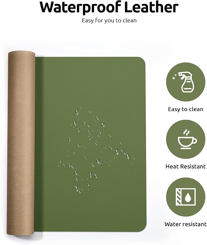 YSAGi Leather Desk Protector, Office Mat, Large Mouse Pad, Non-Slip PU Leather