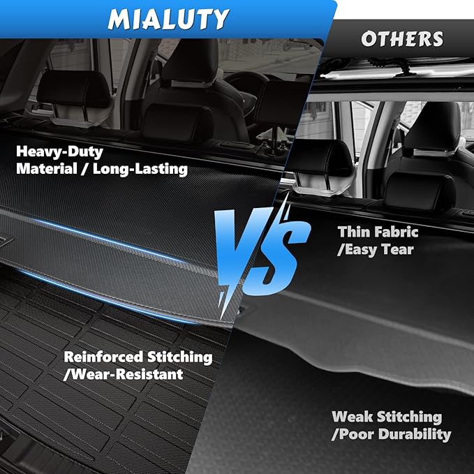 MIALUTY® Cargo Cover for 2021-2025 Subaru Outback Retractable Trunk Cover Outback Accessories Anti-Peeping Anti-Theft Privacy Screen,Trunk Luggage Shield Shade Carbon Fiber Texture
