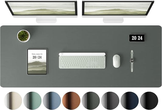 Aothia Leather Desk Pad Protector, Office Desk Mat, Large Mouse Pad, Laptop