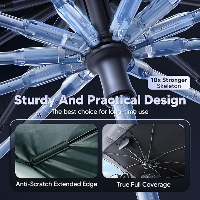 Autorder Windshield Sun Shade Umbrella for 2018-2025 Honda Odyssey Accessories,Upgraded Ice Crystal Material,Easy Setup Umbrella Sunshade for Car Windshield,100% Sun Blocking