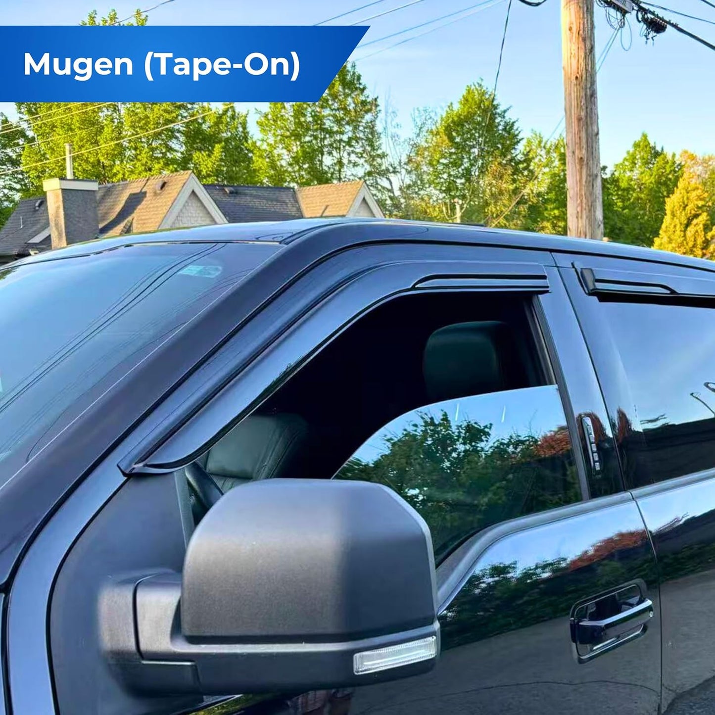 KPY Window Visor Compatible with Acura TL 2009-2014, 4PC Rain Guard Side Window Vent Deflectors Tape-On Mugen Style, 2009 2010 2011 2012 2013 2014