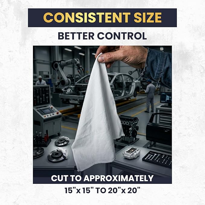Premium New White Cotton Knit T-Shirt Rags (4 lbs. Bag - Pack of 6) - Lint-Free, Soft & Absorbent Cleaning Cloths for Auto, Paint, Garage, Staining & Polishing