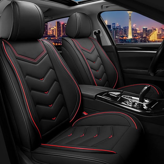 CTDS Car Seat Covers for Nissan Sentra 2000-2026, Stylish Sport Seat Cover, Premium Nappa Leather Car Seat Cover. Automobile Seat Covers Sets.(Standard 2 Seats/Black)