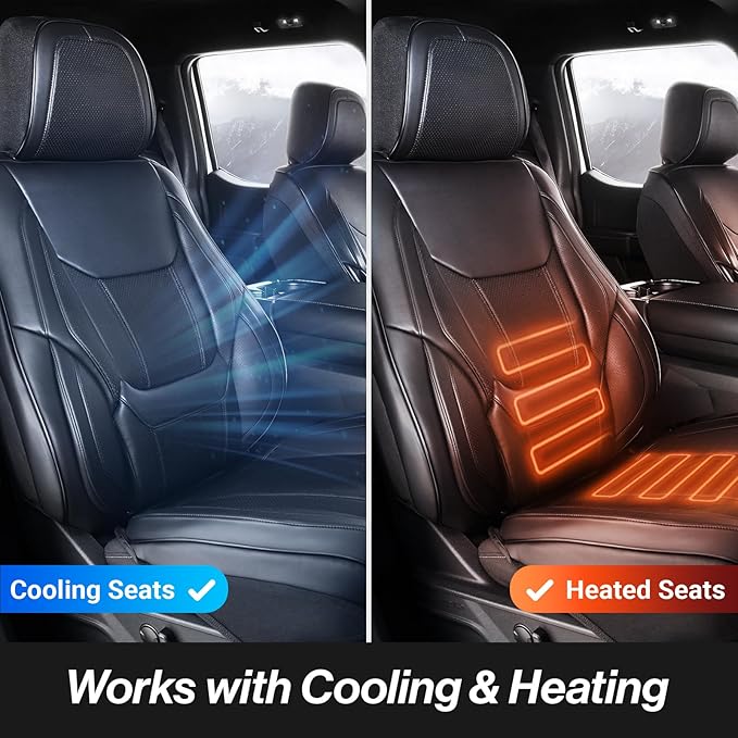 Coverland Custom Fit Car Seat Covers for SUV Compatible with [Fiat 500L, Ford Bronco Sport, Honda Pilot] Premium Water Resistant Leather Non-Slip Interior Protector [Front Black - Size Chart A17]