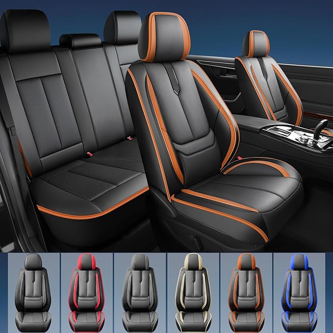 Fit Impreza Car Seat Covers for Subaru Impreza 2004-2024 2025 2026 -Upgraded Premium Waterproof & Breathable Leather,Airbag Compatible,All-Weather Seat Cushion Protector,2 Front/Black-Brown