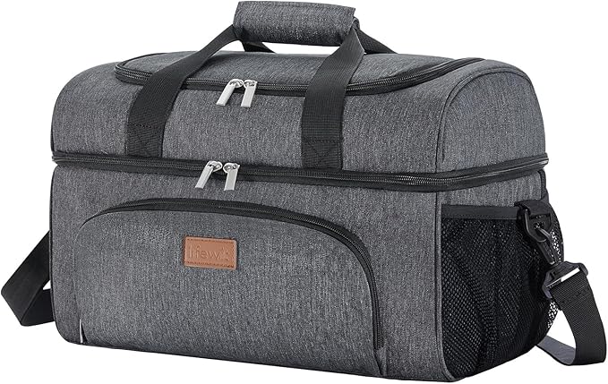 Lifewit Insulated Cooler Bag, 32/48 Can Large Leakproof Beach Cooler, Lightweight Portable Double Layer Soft-Sided Travel Ice Chest for Camping, Kayaking, Road Trips, Grocery Shopping