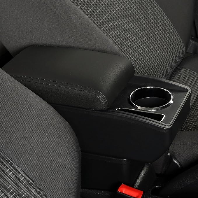 AULPHIKE Compatible with Nissan Versa Armrest 2007-2011 Center Console Organizer Armrests Double Layer Storage Space with Cup Holder