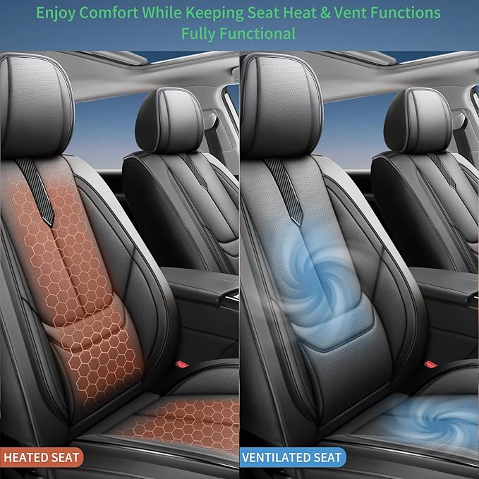 Fit Impreza Car Seat Covers for Subaru Impreza 2004-2024 2025 2026 -Upgraded Premium Waterproof & Breathable Leather,Airbag Compatible,All-Weather Seat Cushion Protector,Full Set,Black