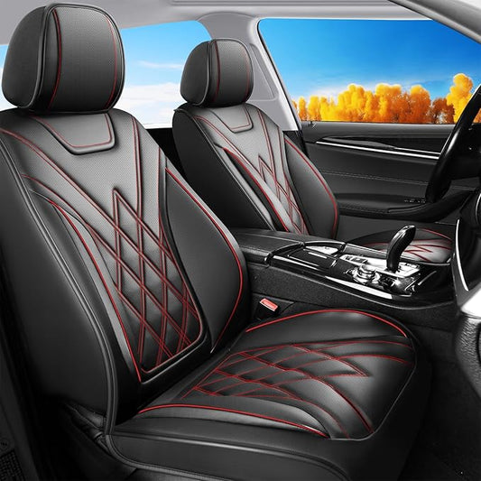Fit TL Car Seat Covers for Acura TL 2004-2014 - Premium Leather, Waterproof, All-Weather, Airbag Compatible, Anti-Slip, Breathable, Easy Install, Seat Protectors, Full Set, Redline