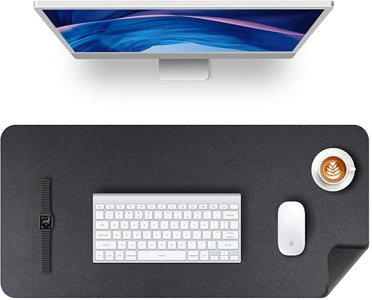 KINGFOM Desk Pad Office Desktop Protecter, PU Leather Desk Mat Blotters
