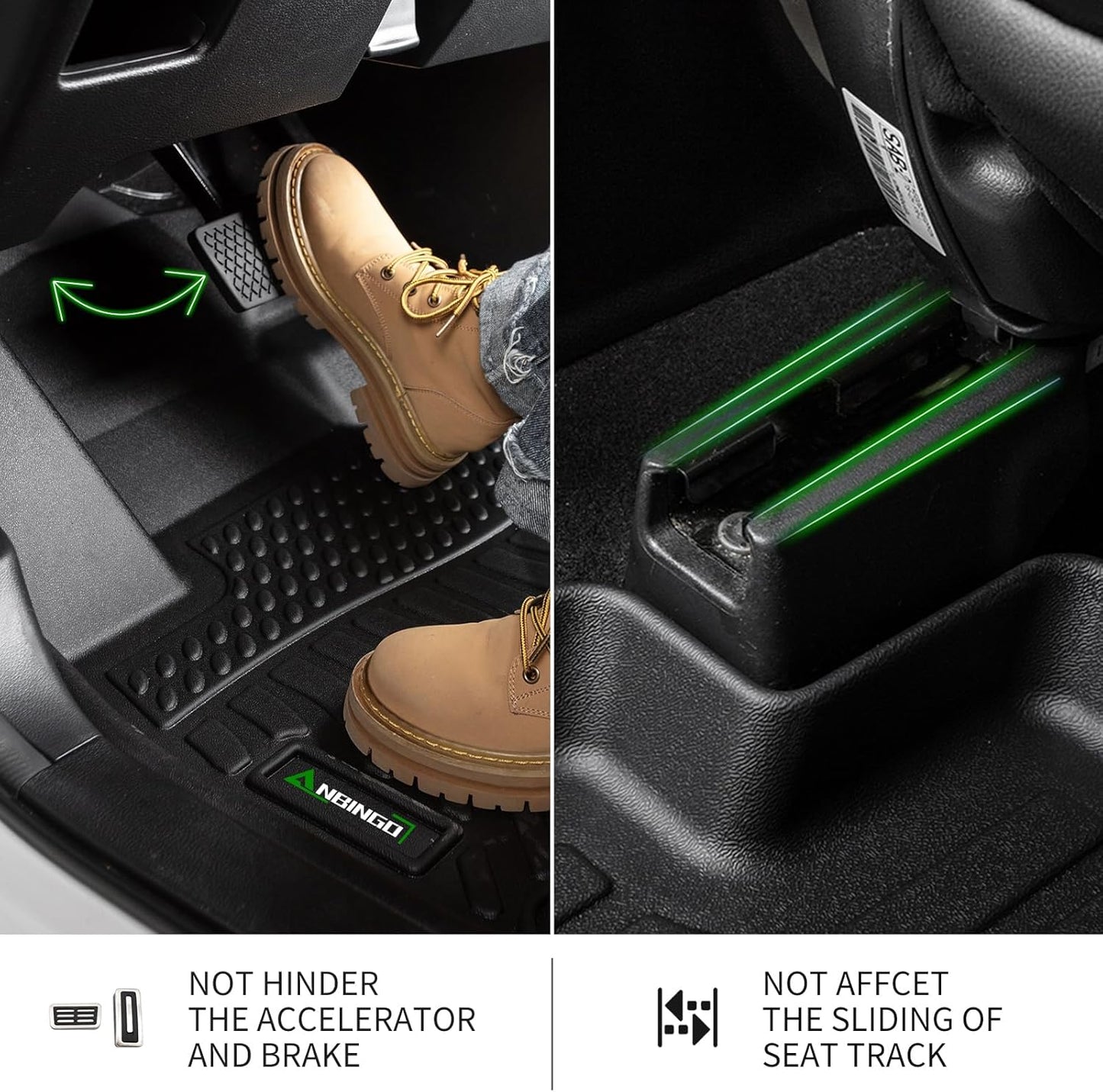 ANBINGO®-Floor Mats & Cargo Liner Custom for Toyota Corolla 2009-2013, All Weather Corolla Floor Mats Protection TPE Heavy Duty Non-Slip Automotive Corolla Car Mats Fits Full Set Accessories, Black