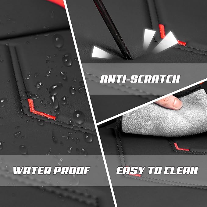 Car Seat Covers Fit for Infiniti g37 2000-2026, Stylish Sport Seat Covers, Waterproof Wear-Resistant Premium Nappa Leather Car Seat Cover.(Full Set with Pillow/Black Red)