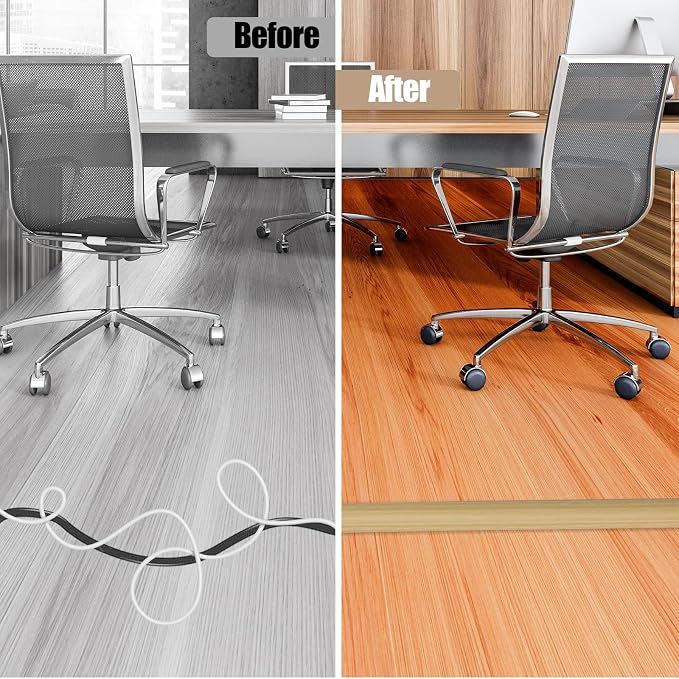 Floor Cord Cover Self Adhesive Cord Hider, 3.3FT Cable Management, Extension