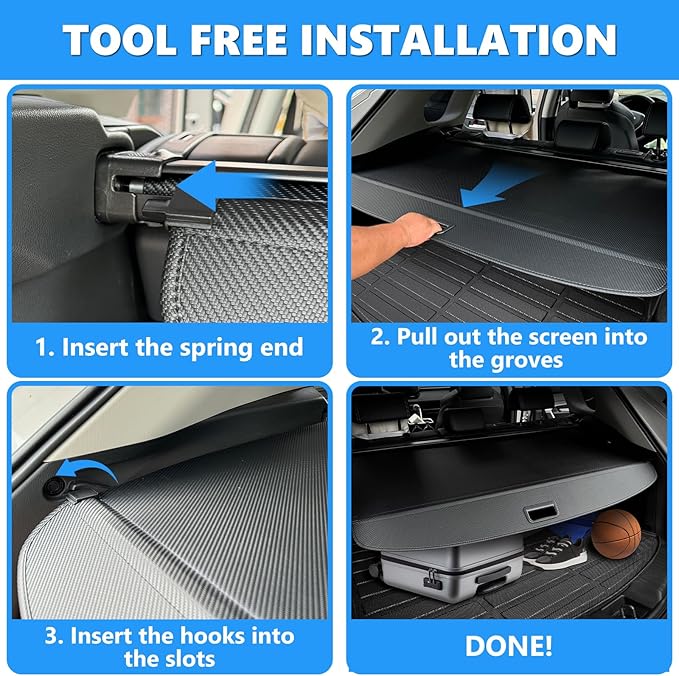 MIALUTY® Cargo Cover for 2021-2025 Subaru Outback Retractable Trunk Cover Outback Accessories Anti-Peeping Anti-Theft Privacy Screen,Trunk Luggage Shield Shade Carbon Fiber Texture