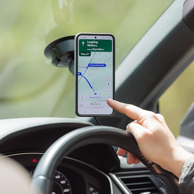 Quad Lock Heavy Duty Suction Car Phone Mount with MAG Phone Case and MAG Wireless Charging Head for iPhone 16 Plus