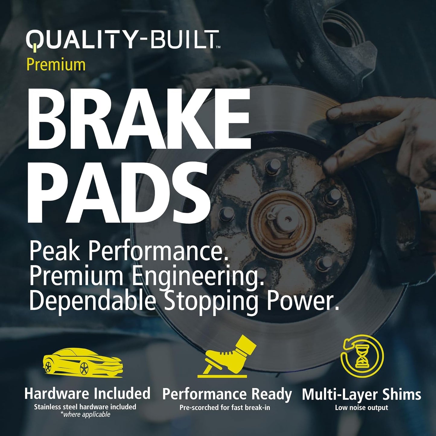 Premium Ceramic Front Brake Pads (1001-1723C) Compatible with Acura MDX 2014-2020, Honda Pilot 2016-2022, Honda Ridgeline 2017-2023