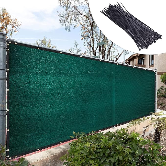 Royal Shade Custom Size 6' x 83' Green Fence Privacy Screen Windscreen Cover Netting Mesh Fabric Cloth - Cable Zip Ties Included (We Make Custom Size)