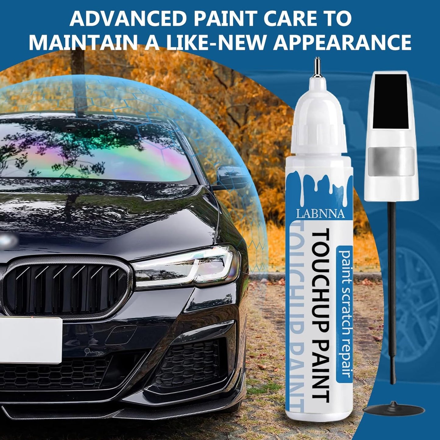 Ebony Black(EB) Touch Up Paint for Kia-Exact Match 2 in 1 touchup Paint Pen for Chips and Nicks Repair Car Paint Scratch Repair Kit