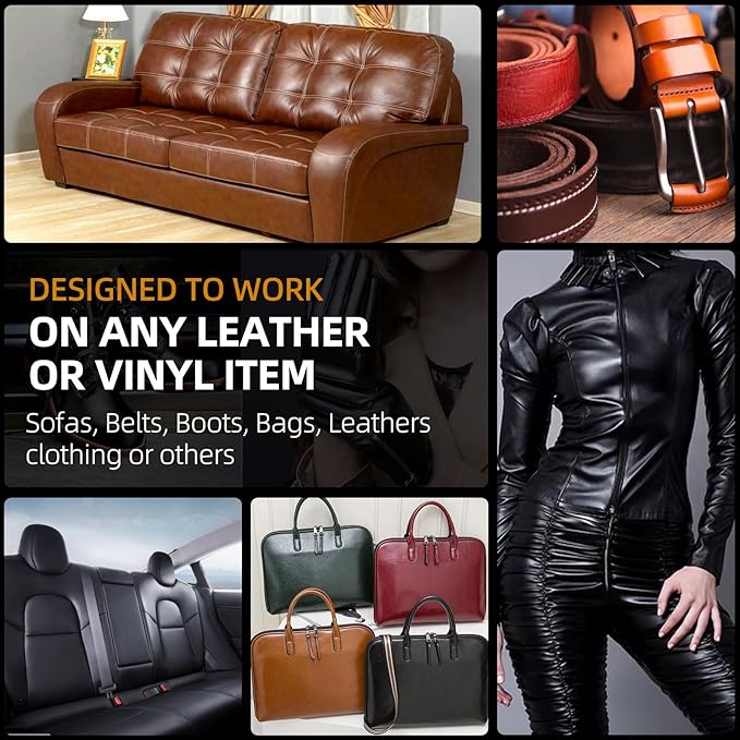 Leather Recoloring Balm, Leather Color Restorer, Leather Restorer for Couches, Leather Scratch Remover, Leather Scratch Repair, Leather Repair Kit for Furniture, Leather Dye (Beige)