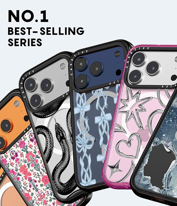 CASETiFY Impact iPhone Air Case [Slim/Compatible with Magsafe / 8.2 ft. 4X Military Grade Drop Protection] - Ducks and Bows - Clear Black