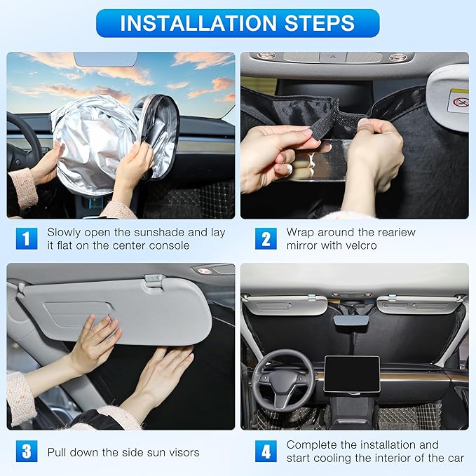 INSAUTO Custom Fit Windshield Sun Shade Accessories for Audi Q3 2019-2026, Foldable Front Window Sunshade, UV & Heat Reflector, Keeps Interior Cool, Includes Storage Bag