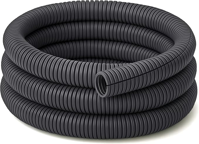 Electriduct Split Wire Loom Tubing Polyethylene Corrugated Flexible Conduit - 1" Nominal Size - 100 Feet - Gray