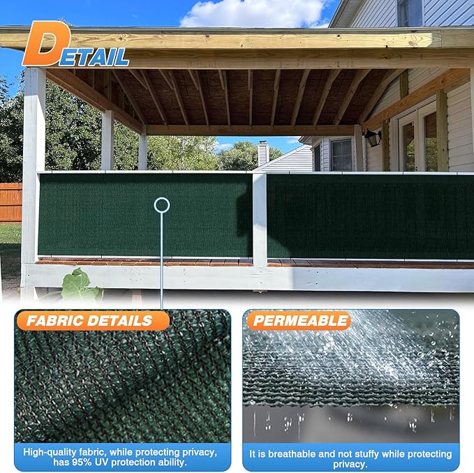 TANG Sun Shade Fabric Roll 8'x51' Shade Cloth for Garden Dark Green HDPE Mesh Shading Pergola Cover Replacement Canopy, 95% Blockage Sunshades for Outdoor Patio Backyard Plant