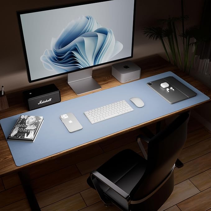 Aothia Leather Desk Pad Protector, Office Desk Mat, Large Mouse Pad, Laptop