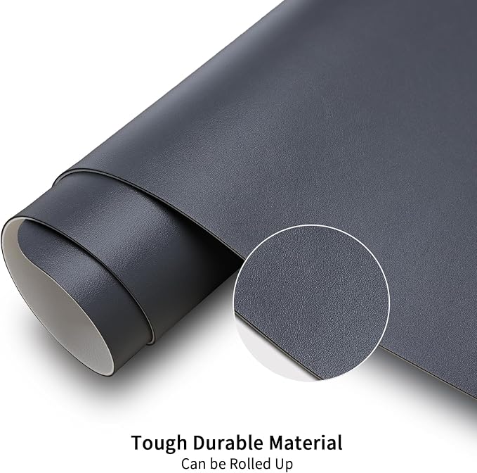 KINGFOM Desk Pad Office Desktop Protecter, PU Leather Desk Mat Blotters