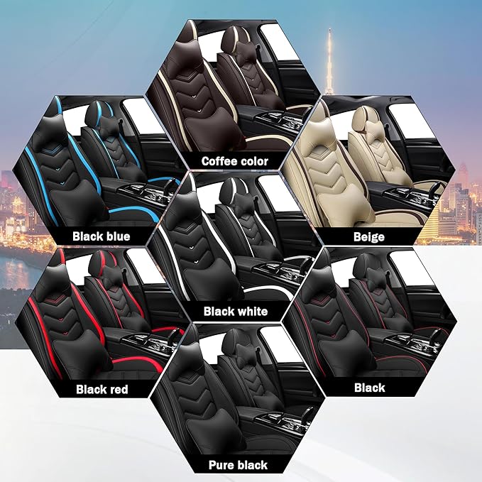 CTDS Car Seat Covers for Toyota RAV4 2000-2026, Stylish Sport Seat Cover, Premium Nappa Leather Car Seat Cover. Automobile Seat Covers Sets.(Luxury 5 Seats/Black White)