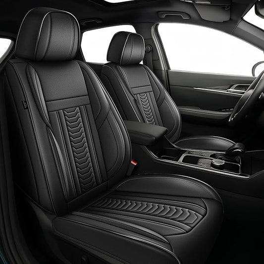 TTX LIGHTING for Nissan Pathfinder 2011-2026 Seat Covers: Waterproof Leather Seat Protector with Airbag Compatible (2 Front Seats,Black)