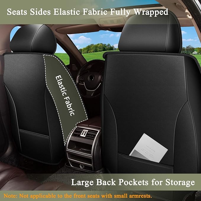 Car Seat Covers Front Seats for Honda CR-V CRV 2015-2025 2026, Breathable Cooling Ice Silk Leather Car Seat Covers, 2 Seats Vehicle Seat Protector Seat Cushion Auto Accessories (Black)