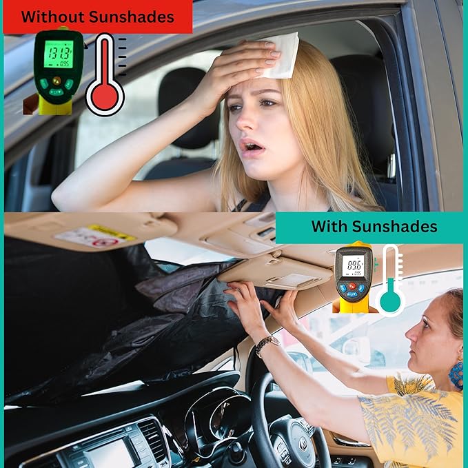 Windshield Sun Shade -Certified 99.87% UVB & 99.02% UVA Car Sun Shade. Award Winning Sunshade - Patented Technology | Compatible for BMW X3 2018–2026 | Car Shades by Kinder Fluff