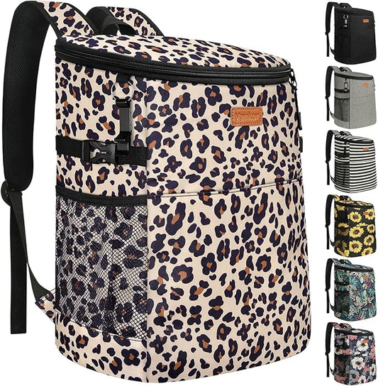 Camping Cooler Backpack 30 45 Cans, Soft Backpack Coolers Insulated Leak Proof Travel Cooler Bag Waterproof Lunch Picnic Beach Work Trip Thermal Bag Drink Beverage Beer Bag Cooler