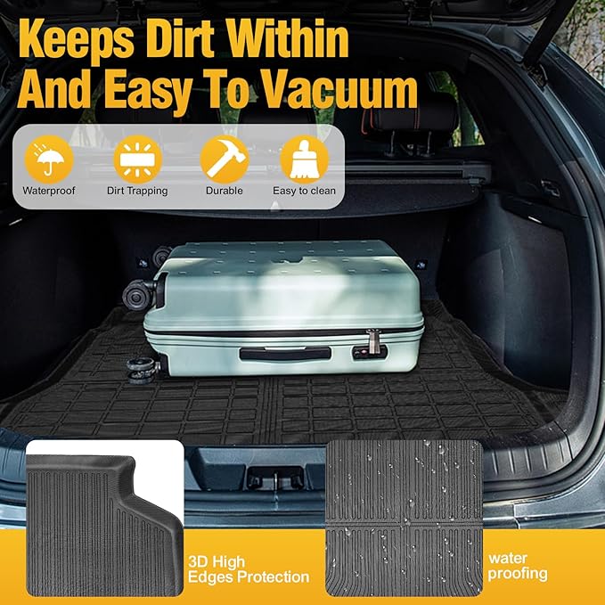 Trunk Liner Cargo Liners for Toyota Corolla 2009-2013 Rear Trunk Floor Mats 3D Boot Tray All-Weather TPE Black