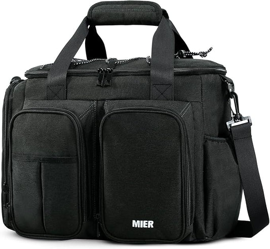 MIER Lunch Box for Men Heavy Duty Insulated Lunch Bag 20 Cans Large Leakproof Soft Cooler Bags with Multiple Pockets for Picnic Work Travel (Dark Gray)
