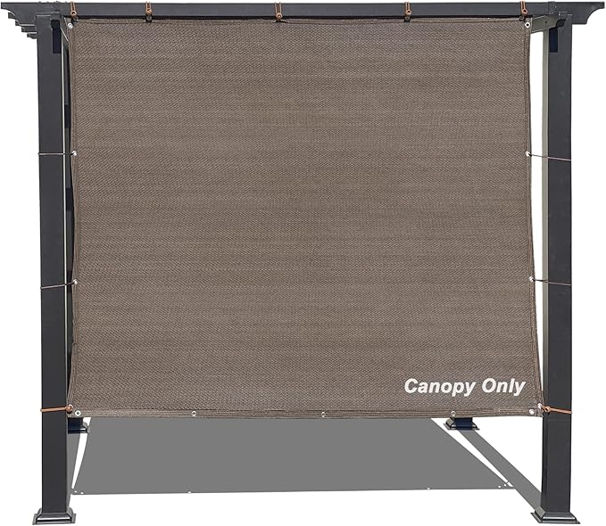 Sun Shade Privacy Panel with Grommets on 4 Sides for Patio, Awning, Window Cover, Pergola or Gazebo (Mocha Brown, 8' x 5')