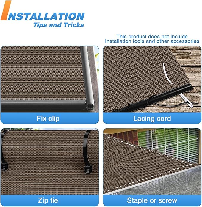 TANG Sun Shade Fabric Roll 8'x69' Shade Cloth for Garden Brown HDPE Mesh Shading Pergola Cover Replacement Canopy, 95% Blockage Sunshades for Outdoor Patio Backyard Plant