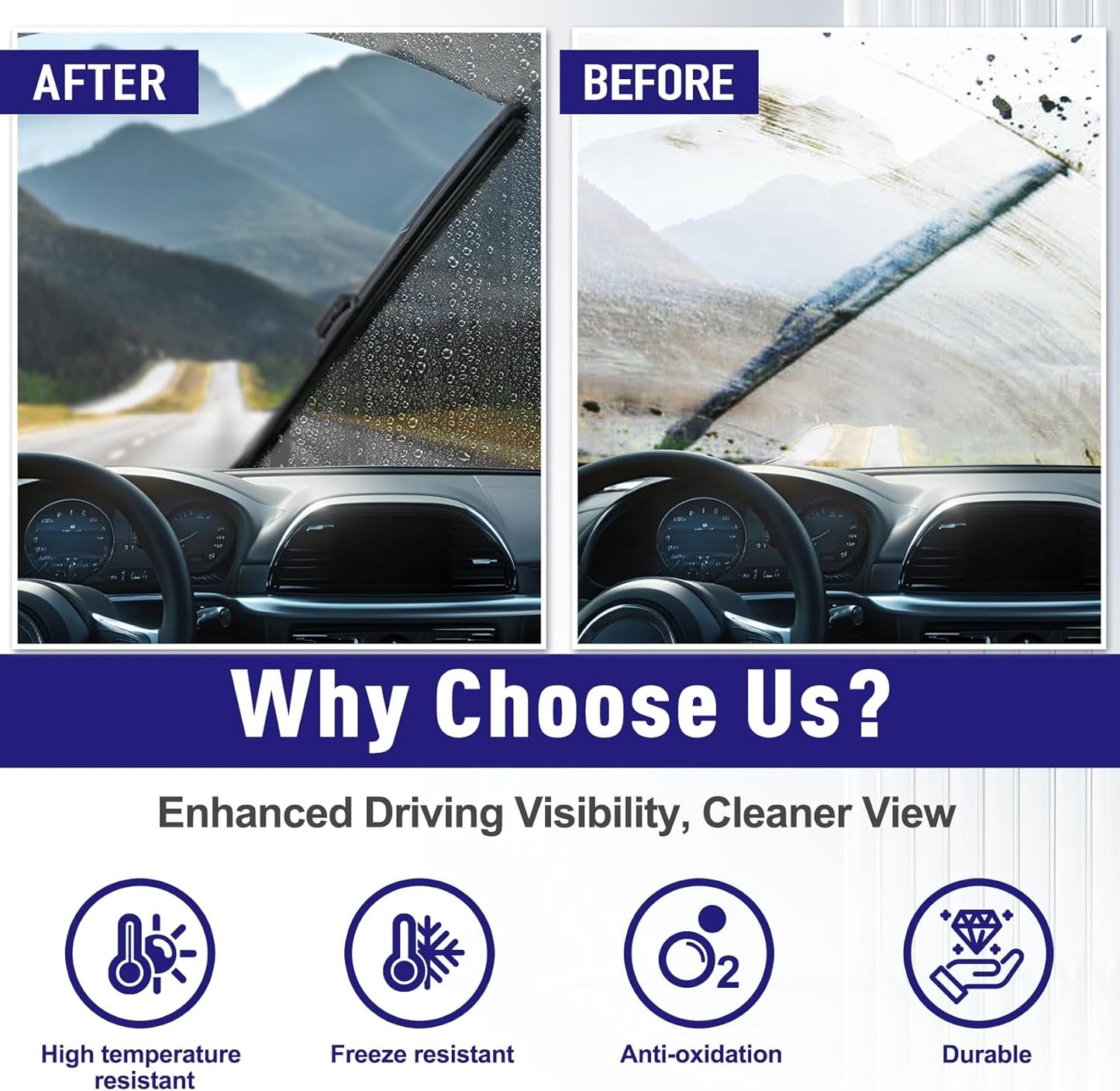 AJK Wiper Blades for Hyundai Palisade 2020 2021 2022 2023 2024 2025, 3 Piece All Weather OEM Quality Automotive Replacement Windshield Wiper Blades for My Car