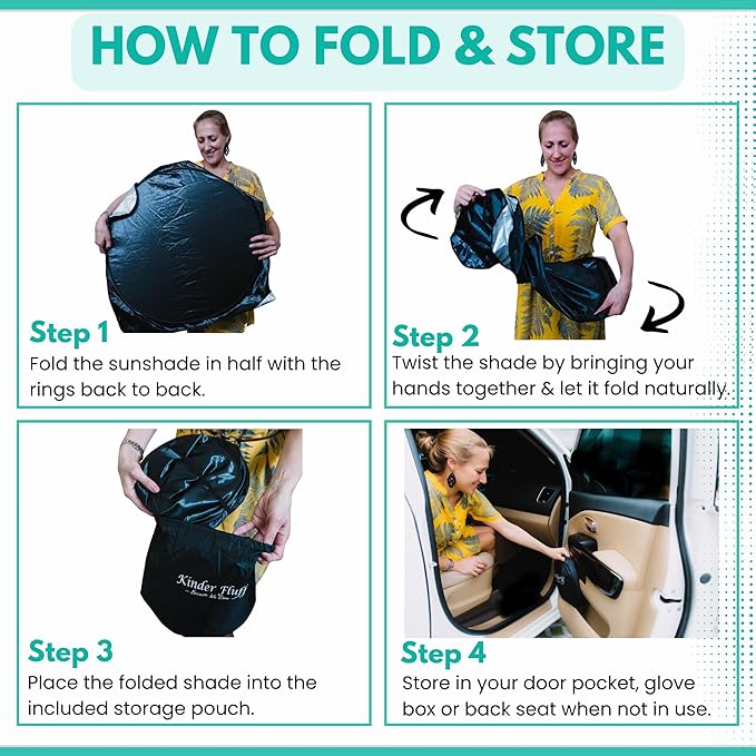 Windshield Sun Shade -Certified 99.87% UVB & 99.02% UVA Car Sun Shade. Award Winning Sunshade - Patented Technology | Compatible for Toyota RAV4 (2019-2026) | Car Shades by Kinder Fluff