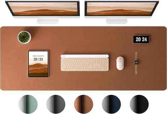 Aothia Leather Desk Pad Protector, Office Mat, Large Mouse Pad, Laptop Desk Pad