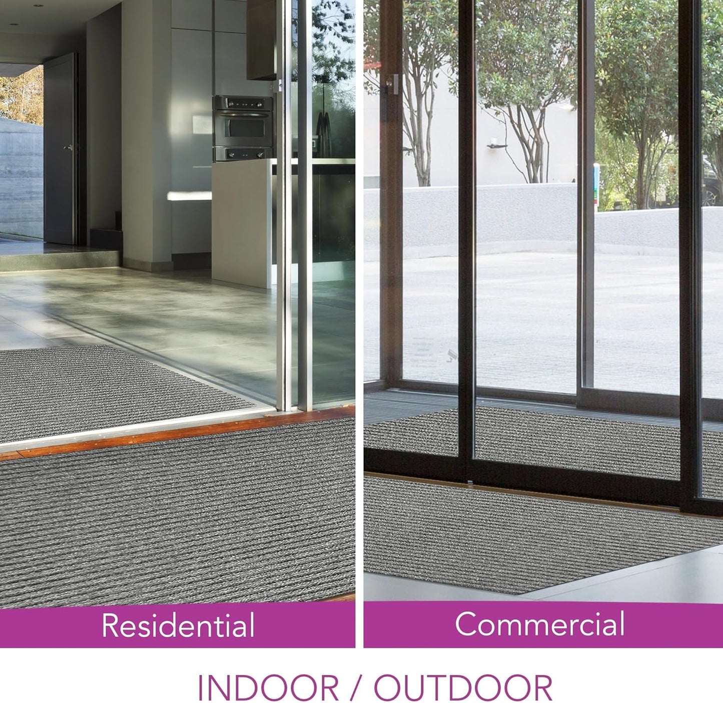 iCustomRug Spartan Weather Warrior Duty Indoor/Outdoor Utility Ribbed in 3ft,4ft,6ft Widths 70 Custom Sizes with Natural Non-Slip Rubber Backing 4'X32' in Grey
